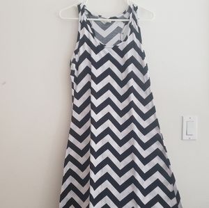SALE Faded Glory Black White Zig Zag Maxi Dress